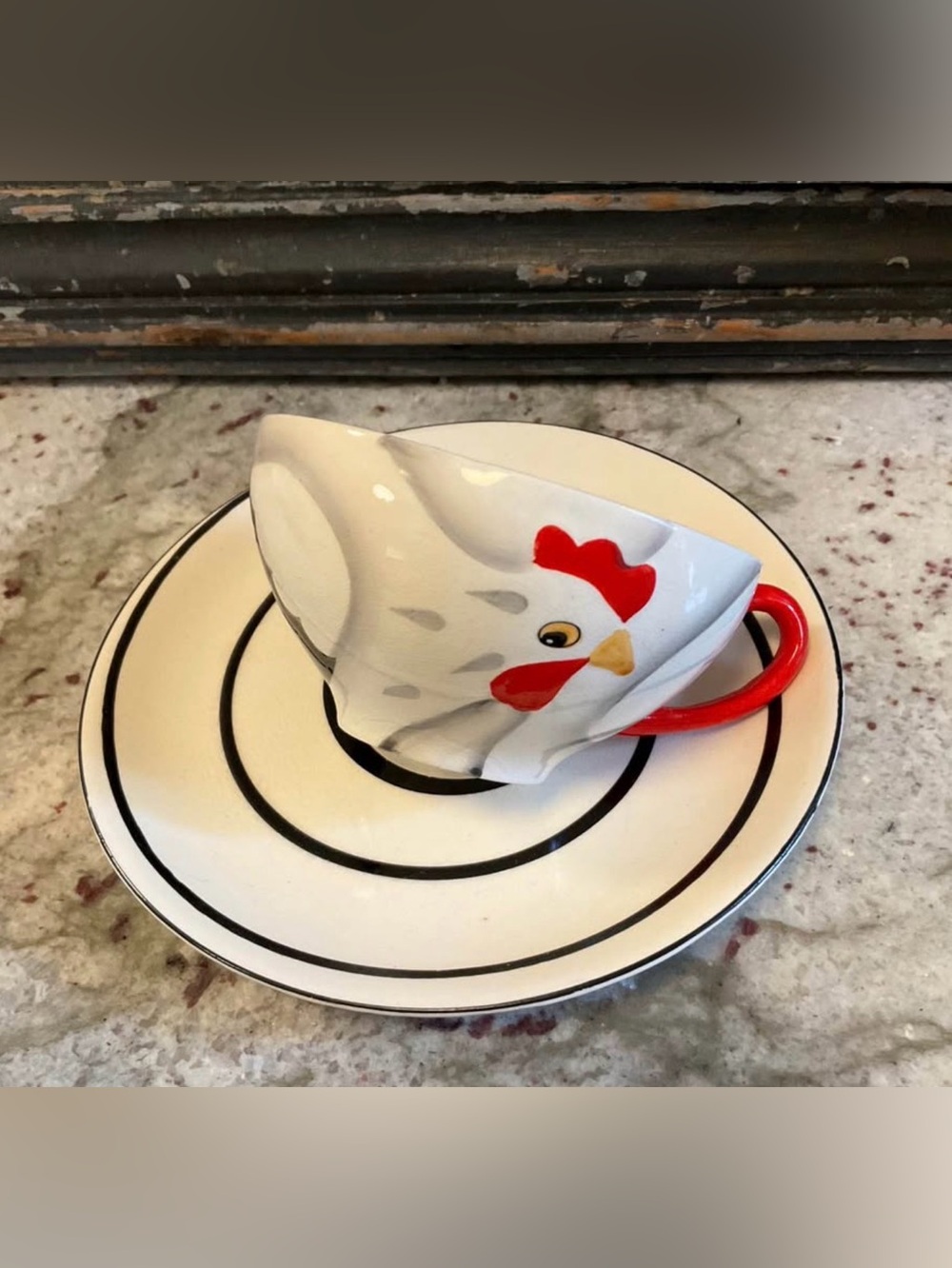 Holt Howard Coq Rouge chicken cup and saucer set